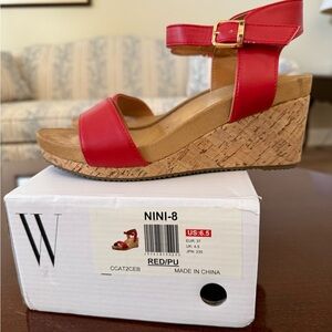 Women's Red Wedge Sandals